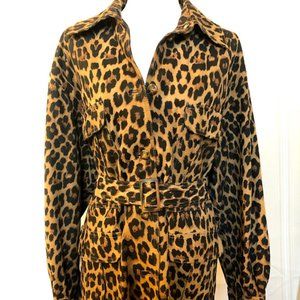 Vintage Leopard Print Leather Jacket